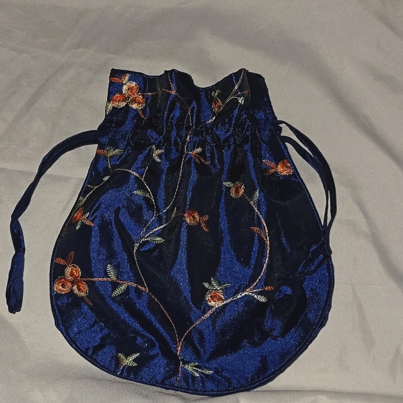 Blue Satin like bag - Picture 1 of 5